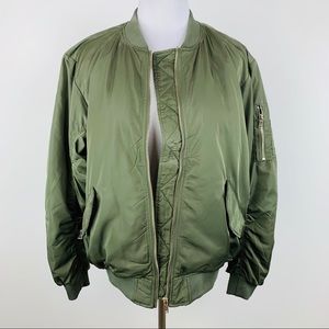 H&M Green Bomber Jacket Sz 10